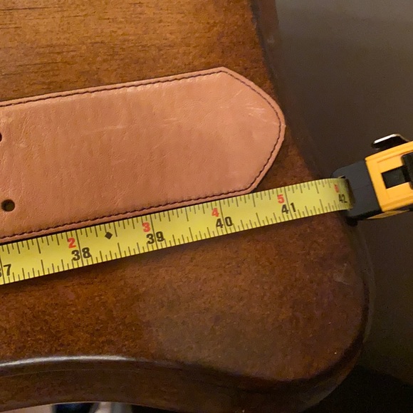 Ann Taylor Wide Leather Trouser Belt. Medium,Tan, Navy, Gold Excellent Condition - Picture 10 of 12